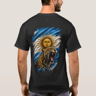 Wilder argentinischer Jaguar & Sol de Mayo-Flagge T-Shirt