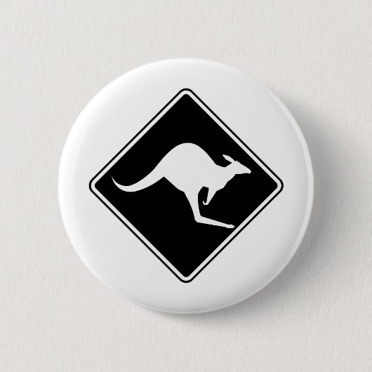 Wilder australischer Känguru BeutelRoo Silhouette Button (Vorderseite)