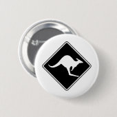 Wilder australischer Känguru BeutelRoo Silhouette Button (Vorne & Hinten)