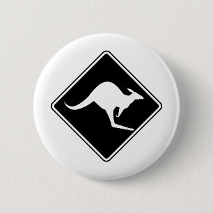 Wilder australischer Känguru BeutelRoo Silhouette Button
