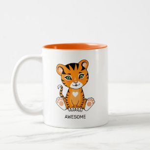 Wilder Baby-Tiger-Tier-Cartoon Zweifarbige Tasse