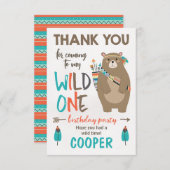 Wilder Bär Geburtstag Danke Karte (Vorne/Hinten)