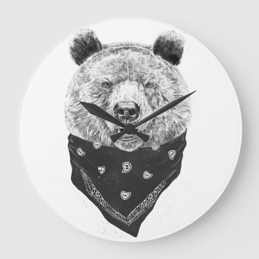 Wilder Bär Große Wanduhr (Vorderseite)