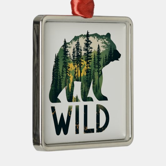 Wilder Bär im Freien Ornament Aus Metall (Rechts)