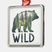 Wilder Bär im Freien Ornament Aus Metall (Links)