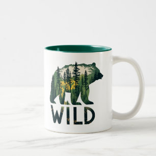 Wilder Bär im Freien Zweifarbige Tasse