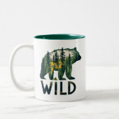 Wilder Bär im Freien Zweifarbige Tasse (Links)