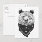 Wilder Bär Postkarte (Vorne/Hinten)