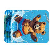 Wilder Bären-Sommer-Vintage-Pool Magnet (Horizontal)