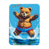 Wilder Bären-Sommer-Vintage-Pool Magnet (Vertikal)