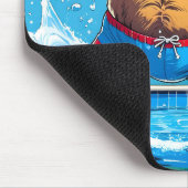 Wilder Bären-Sommer-Vintage-Pool Mousepad (Ecke)