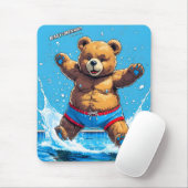 Wilder Bären-Sommer-Vintage-Pool Mousepad (Mit Mouse)