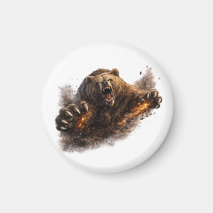 Wilder Bärenangriff – Power Animal Design Magnet