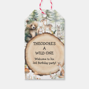Wilder Bärenhirsch-Waldgeburtstagsfeier Geschenkanhänger