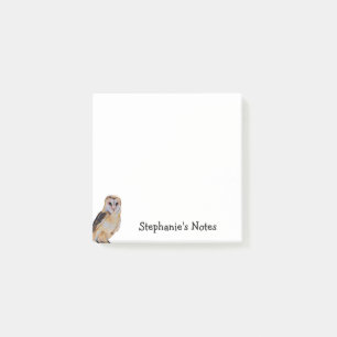 Wilder Barn Owl Bird Artwork Name Personalisiert W Post-it Klebezettel