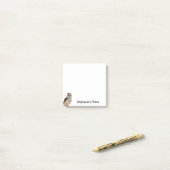 Wilder Barn Owl Bird Artwork Name Personalisiert W Post-it Klebezettel (Auf Schreibtisch)