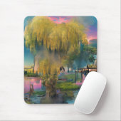 Wilder Baum bei Sonnenuntergang am Teich Mousepad (Mit Mouse)