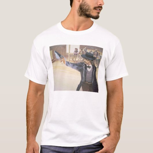 "Wilder Bill" Hickok (1837-76) demonstriert sein T-Shirt (Vorderseite)