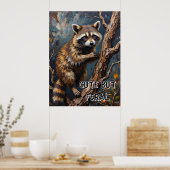 Wilder Blick: Raccoon im Bare Woods Poster (Küche)