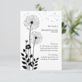 Wilder Blumen-Trauerfall danken Ihnen zu kardieren Dankeskarte (Stehend Vorderseite)