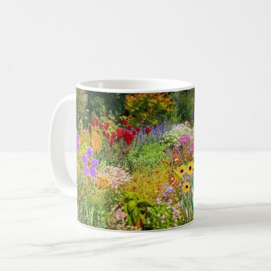 Wilder Blumengarten Kaffee Kaffeetasse (Vorderseite Links)
