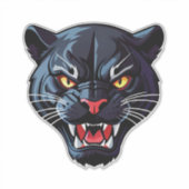 Wilder Brüllender Panther-Maskottchen Aufkleber (Vorderseite)