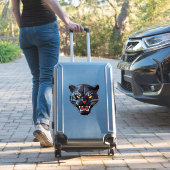 Wilder Brüllender Panther-Maskottchen Aufkleber (Koffer Insitu)