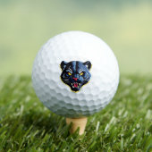 Wilder brüllender Panther-Maskottchen Golfball (Insitu T-Shirt)