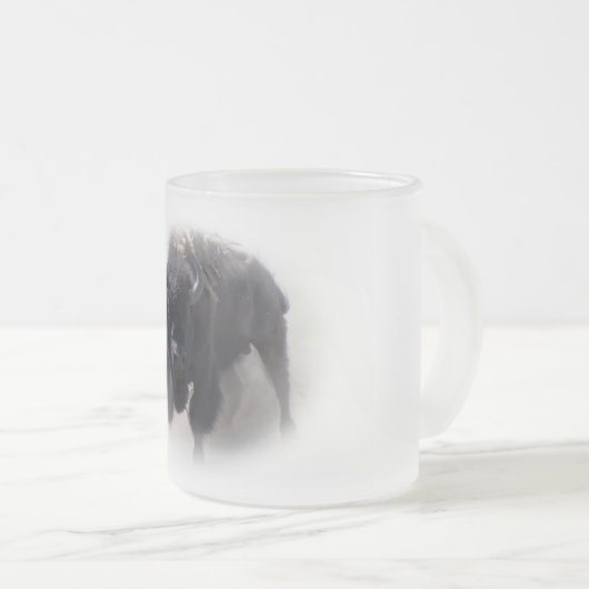 Wilder Büffel mattierte Coffe Tasse (VorderseiteRechts)
