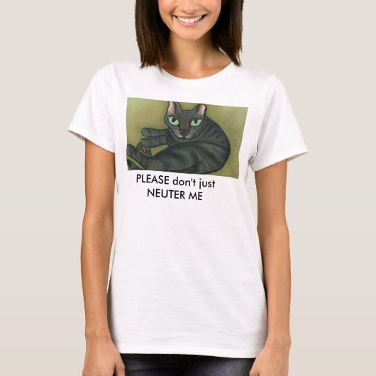 Wilder cat_Text Raum-Knopf, tun BITTE nicht T-Shirt (Vorderseite)
