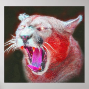 Wilder *Cougar* Geist-Kunst-Plakat-Druck Poster