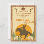 Wilder Cowboy Western Geburtstag Einladung (Vorderseite)