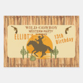 Wilder Cowboy Western Geburtstag Geschenkpapier Set (Vorderseite)