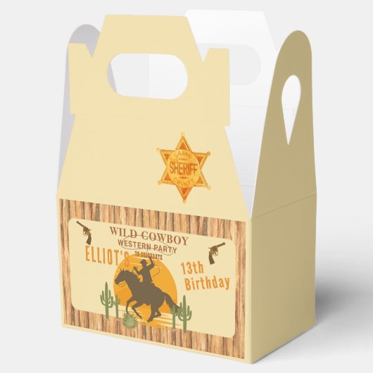 Wilder Cowboy Western Geburtstag Geschenkschachtel (Geöffnet)