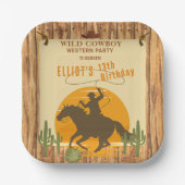 Wilder Cowboy Western Geburtstag Pappteller (Vorderseite)