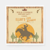 Wilder Cowboy Western Geburtstag Serviette (Vorderseite)