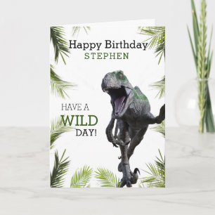 Wilder Dinosaurier Jurassic Räuber Geburtstag Karte
