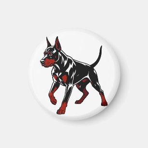 Wilder Dobermann-Wachhund Magnet