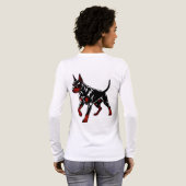 Wilder Dobermann-Wachhund Tri-Blend Shirt (Voller Rückseite)