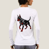 Wilder Dobermann-Wachhund Tri-Blend Shirt (Rückseite)