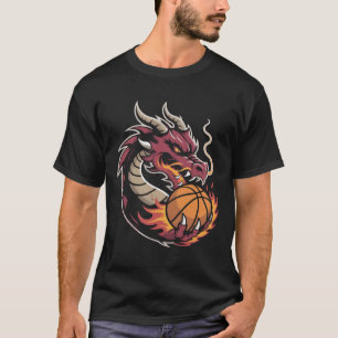 Wilder Drache Basketball Maskottchen Sport Team Ge T-Shirt