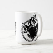 Wilder dreiköpfiger Hund Kaffeetasse (VorderseiteRechts)
