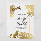 Wilder Dschungel Cheetah Gold Bachelorette Itinera Einladung (Vorderseite)