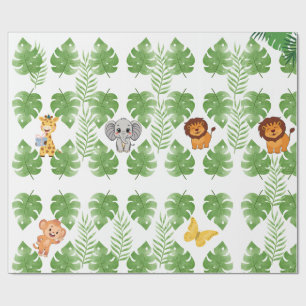 Wilder Dschungelsafari-Baby-Junge Geschenkpapier