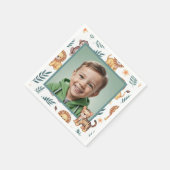 Wilder Dschungelsafari-Junge Geburtstag Benutzerfo Serviette (Ecke)