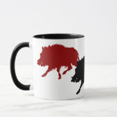 Wilder Eber auf dem Lauf - antiker deutscher Druck Tasse (Links)