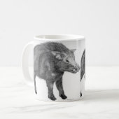Wilder Eber, defensive Position Kaffeetasse (Vorderseite Links)