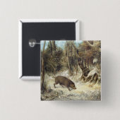 Wilder Eber im Schnee, unterzeichnet als Courbet Button (Vorne & Hinten)