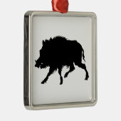 Wilder Eber-oder wildes Schwein-elegante Silbernes Ornament (Rechts)