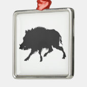 Wilder Eber-oder wildes Schwein-elegante Silbernes Ornament (Links)